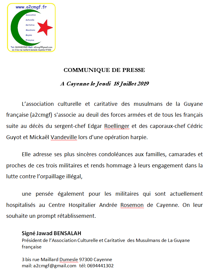 communiqué de presse